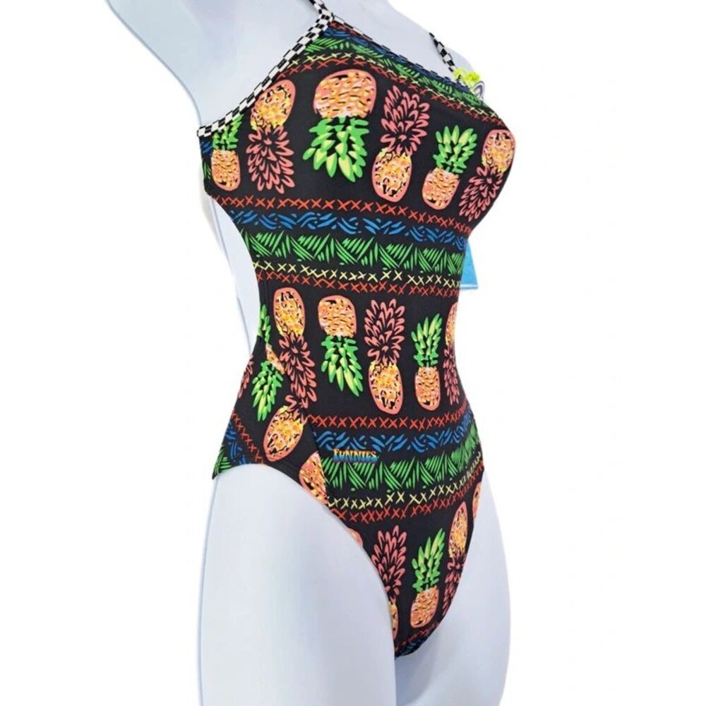 TYR Funnies The Finals Tropical Pineapple Cutout Swimsuit Size 26 ( Women's XXS)